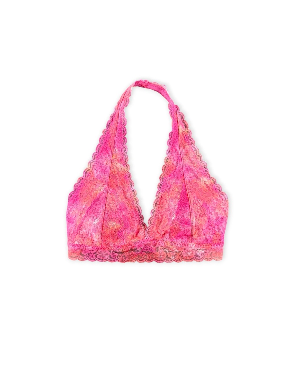NWT Gilly Hicks Sydney Pink Lace Halter Bralette - Size L